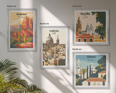 Mur de tableaux Paysages urbains rétro de sedona et sintra