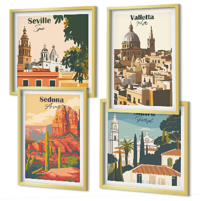 Mur de tableaux Paysages urbains rétro de sedona et sintra