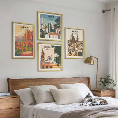 Mur de tableaux Paysages urbains rétro de sedona et sintra