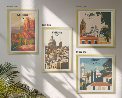 Mur de tableaux Paysages urbains rétro de sedona et sintra