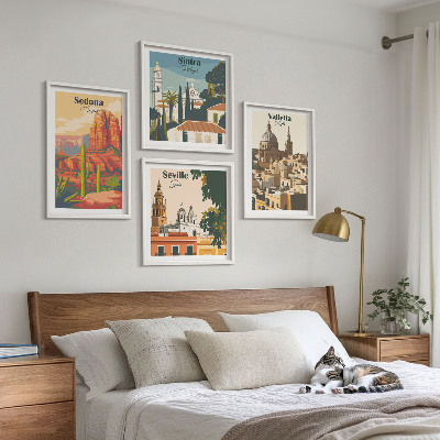 Mur de tableaux Paysages urbains rétro de sedona et sintra