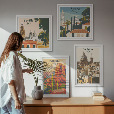 Mur de tableaux Paysages urbains rétro de sedona et sintra