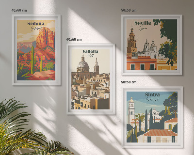 Mur de tableaux Paysages urbains rétro de sedona et sintra