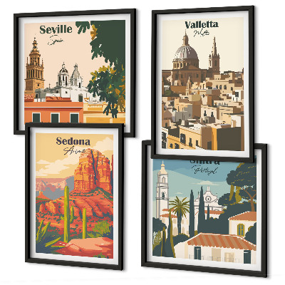 Mur de tableaux Paysages urbains rétro de sedona et sintra