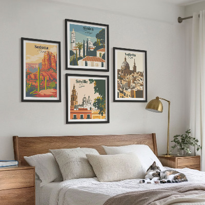 Mur de tableaux Paysages urbains rétro de sedona et sintra