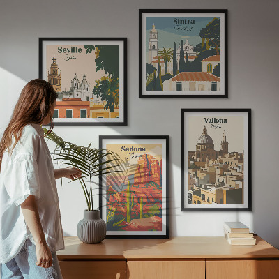 Mur de tableaux Paysages urbains rétro de sedona et sintra