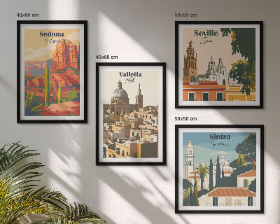 Mur de tableaux Paysages urbains rétro de sedona et sintra