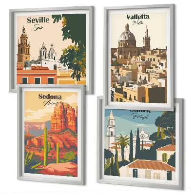 Mur de tableaux Paysages urbains rétro de sedona et sintra