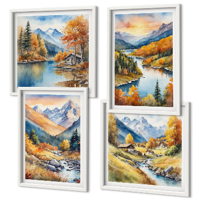 Mur de tableaux Paysage montagneux avec une rivière
