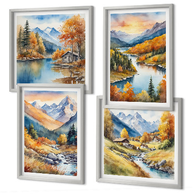 Mur de tableaux Paysage montagneux avec une rivière