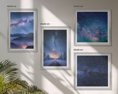 Polyptyque z cadres Ciel nocturne montagnes espace hivernal