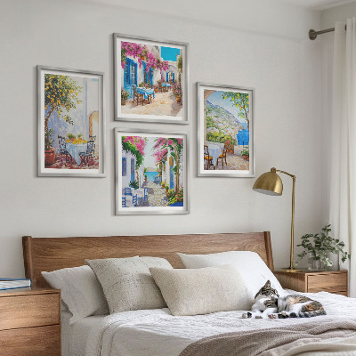 Mur de tableaux Rues charmantes bordées de plantes