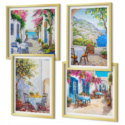 Mur de tableaux Rues charmantes bordées de plantes