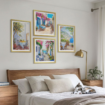 Mur de tableaux Rues charmantes bordées de plantes