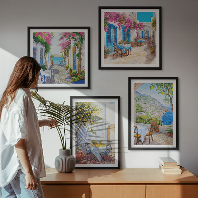 Mur de tableaux Rues charmantes bordées de plantes