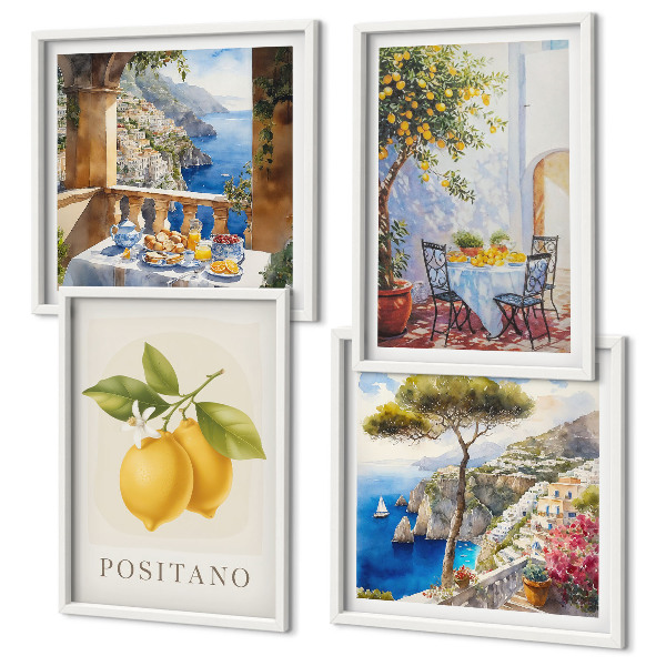 Polyptyque z cadres Vues de l'architecture citronnière de positano
