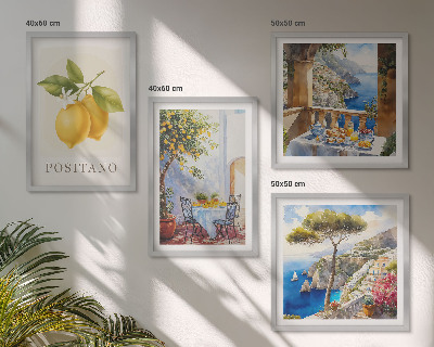 Polyptyque z cadres Vues de l'architecture citronnière de positano