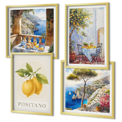 Polyptyque z cadres Vues de l'architecture citronnière de positano