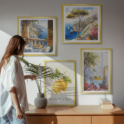 Polyptyque z cadres Vues de l'architecture citronnière de positano