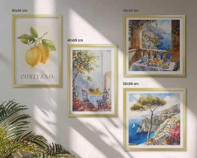 Polyptyque z cadres Vues de l'architecture citronnière de positano