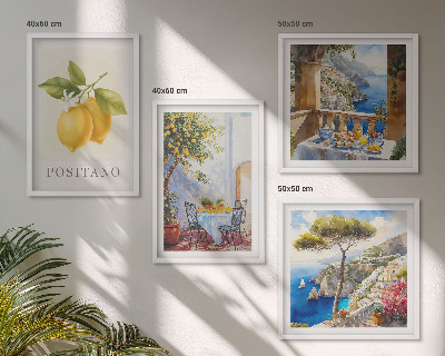 Polyptyque z cadres Vues de l'architecture citronnière de positano