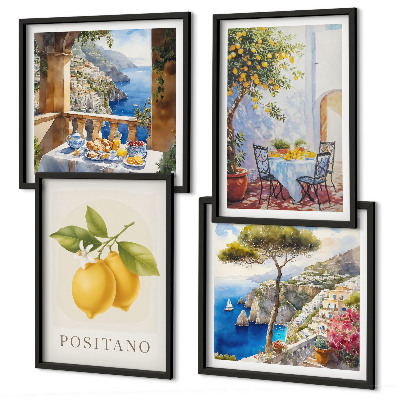 Polyptyque z cadres Vues de l'architecture citronnière de positano