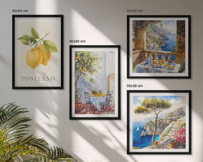 Polyptyque z cadres Vues de l'architecture citronnière de positano