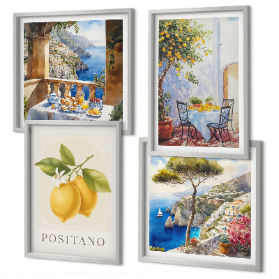 Polyptyque z cadres Vues de l'architecture citronnière de positano