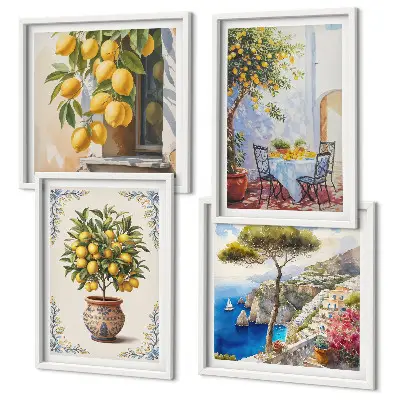 Citronniers au soleil ensemble de 4 tableaux