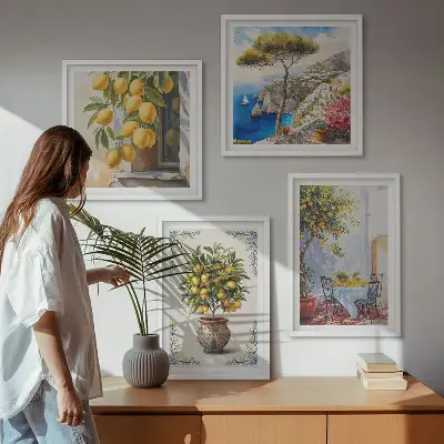 Citronniers au soleil ensemble de 4 tableaux