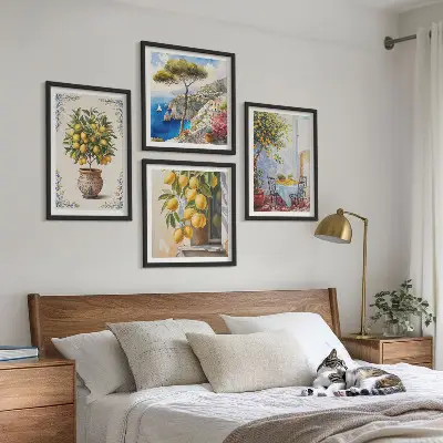 Citronniers au soleil ensemble de 4 tableaux