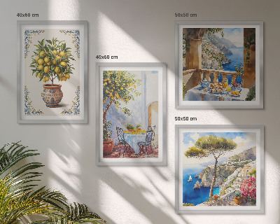 Ensemble de 4 tableaux Table de citronnier de mer