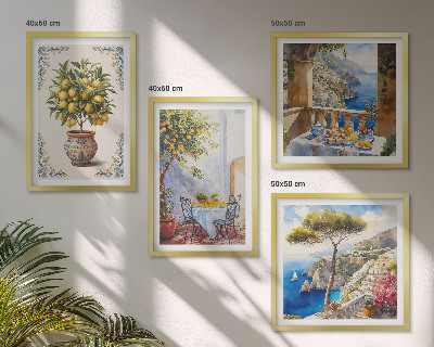 Ensemble de 4 tableaux Table de citronnier de mer