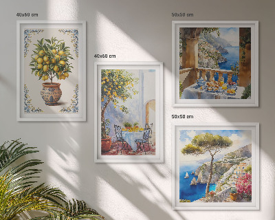 Ensemble de 4 tableaux Table de citronnier de mer