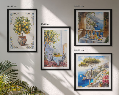 Ensemble de 4 tableaux Table de citronnier de mer
