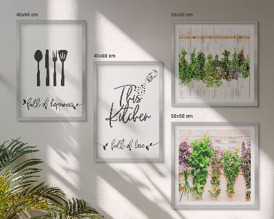 Mur de tableaux Inscriptions sur les plantes aromatiques de cuisine