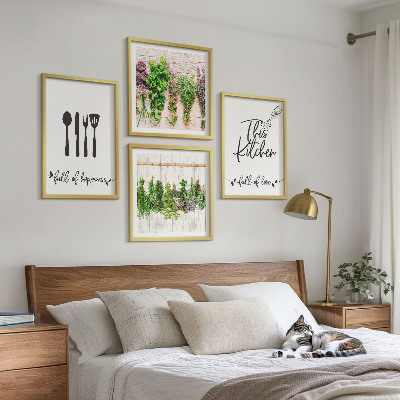 Mur de tableaux Inscriptions sur les plantes aromatiques de cuisine