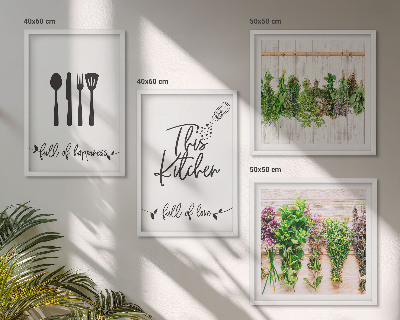 Mur de tableaux Inscriptions sur les plantes aromatiques de cuisine