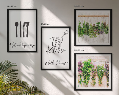 Mur de tableaux Inscriptions sur les plantes aromatiques de cuisine