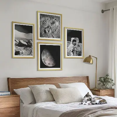 Empreinte d'astronaute lunaire ensemble de 4 tableaux