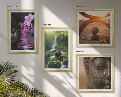 Mur de tableaux Fleurs dans l'eau de la cascade du bouddha