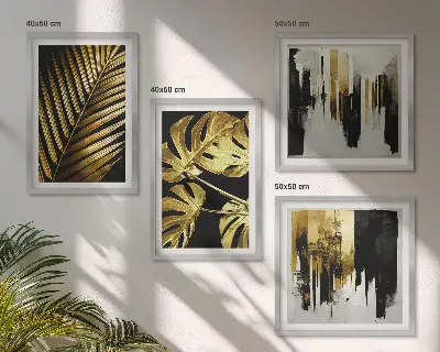 Mur de tableaux feuilles de palmier et monstera abstraites