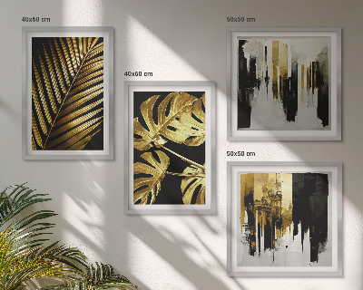 Mur de tableaux Feuilles de palmier monstera abstraites