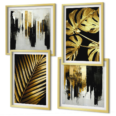 Mur de tableaux Feuilles de palmier monstera abstraites