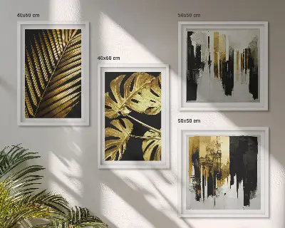 Mur de tableaux feuilles de palmier et monstera abstraites