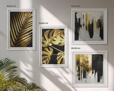 Mur de tableaux Feuilles de palmier monstera abstraites