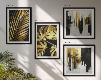 Mur de tableaux Feuilles de palmier monstera abstraites