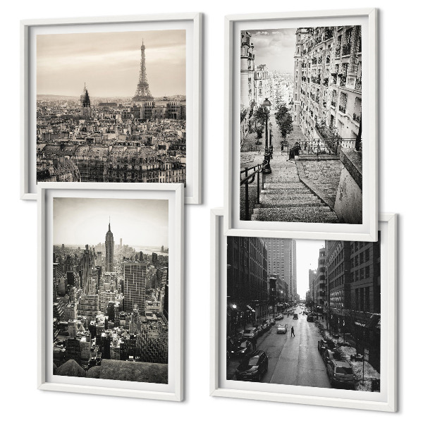 Polyptyque z cadres Escaliers de paris et new york