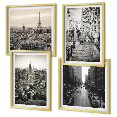 Polyptyque z cadres Escaliers de paris et new york
