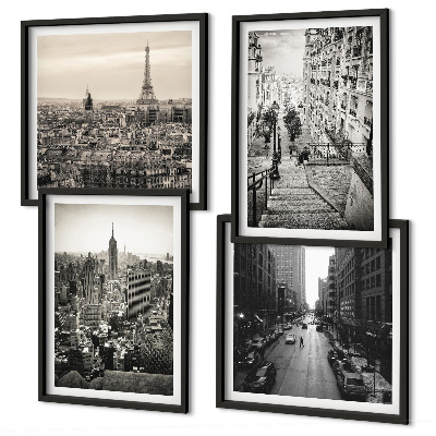 Polyptyque z cadres Escaliers de paris et new york